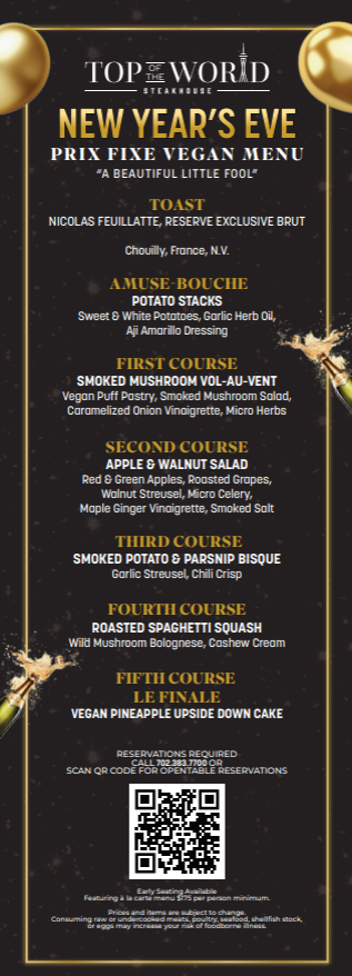 Prix Fixe Vegan Menu